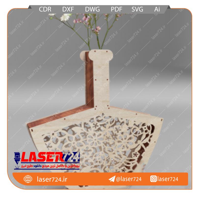 تصویر طرح برش لیزر گلدان #1